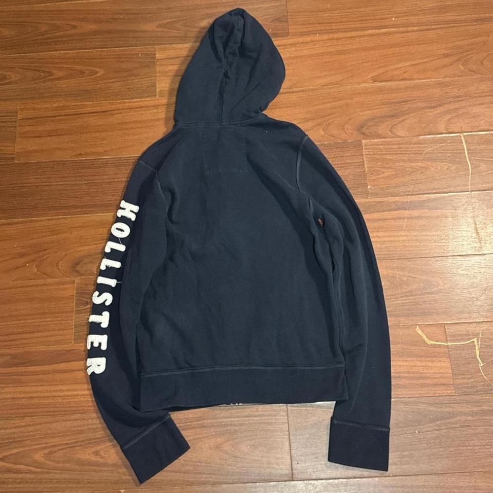 Vintage Hollister Navy Blue Full Zip Up Hoodie Size Mens Large - Picture 5 of 5